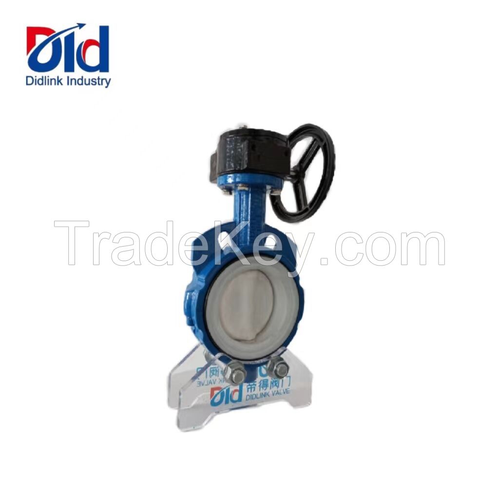 Wafer type BS5155 butterfly valve PN10 PN16 used rubber seated with worm gear water oil media