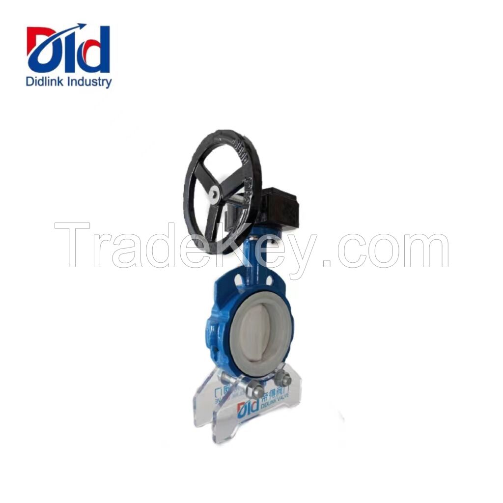 Wafer type BS5155 butterfly valve PN10 PN16 used rubber seated with worm gear water oil media