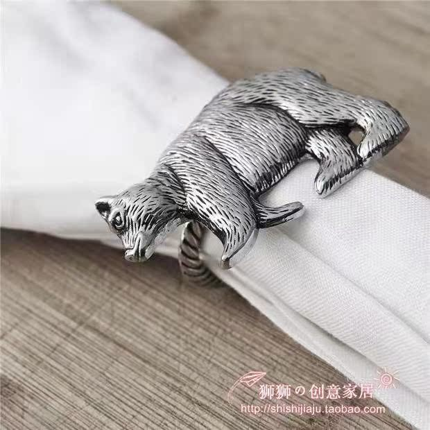 Luxury Bear Metal Daily Napkin Rings Holder