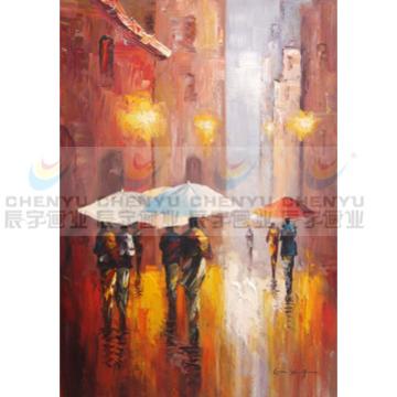 Street oil painting