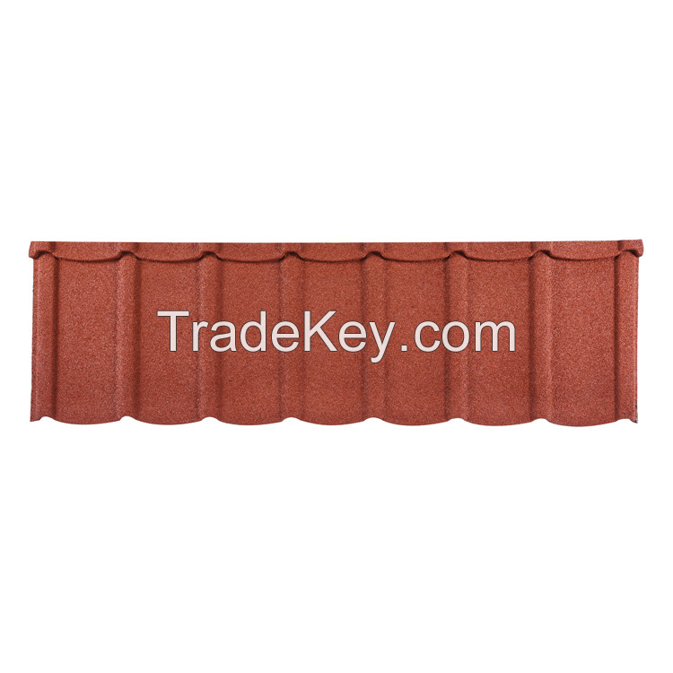 China Safe installation stone coated metal roof tile