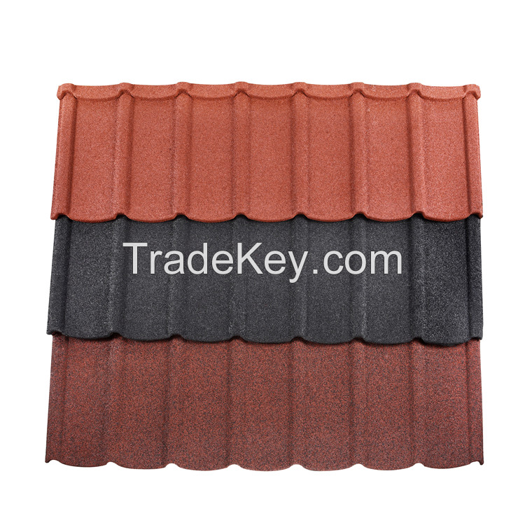 PERFESO Stone Coated Steel Roof Tile 0.35 0.4 0.45 mm Metal Roofing Sheet Nosen Style 10+ Colors