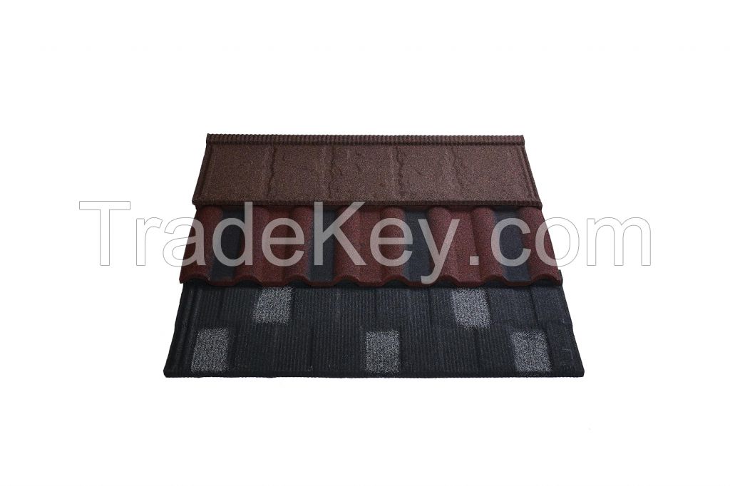 PERFESO Stone Coated Steel Roof Tile 0.35 0.4 0.45 mm Metal Roofing Sheet Nosen Style 10+ Colors