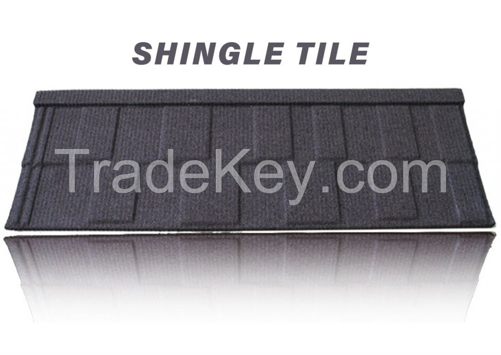 2024 New Type Popular  Colorful 1340*420mm Aluminized Zinc Steel Roof Sheet Stone Coated Metal Roofing Tile