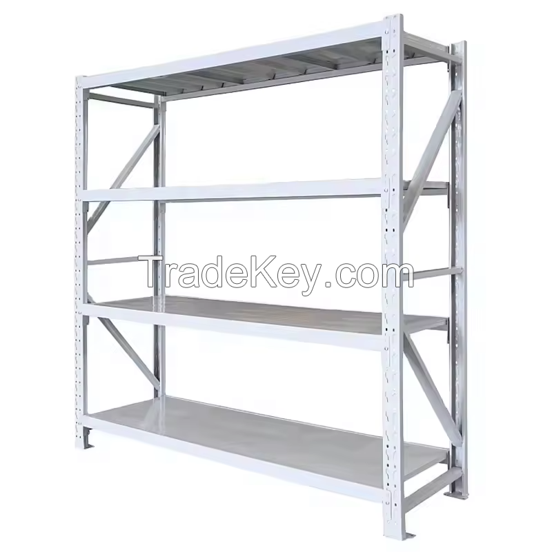 PULAGE Manufacture Factory 500KG Per layer Powder Coated Metal Light Duty Warehouse Storage Rack Shelf Garage Shelves