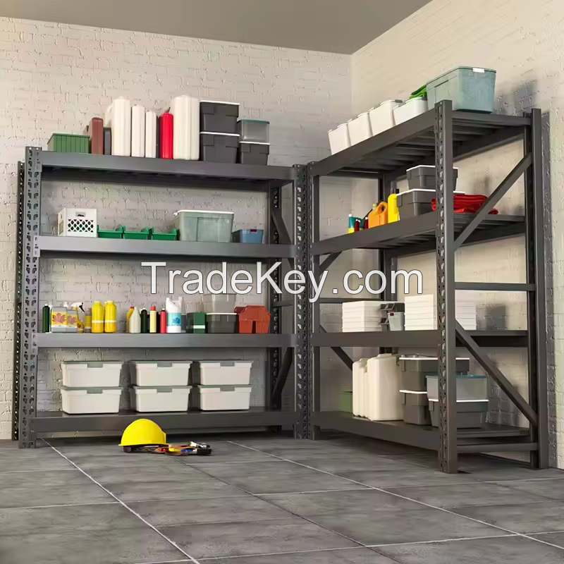 PULAGE Manufacture Factory 500KG Per layer Powder Coated Metal Light Duty Warehouse Storage Rack Shelf Garage Shelves