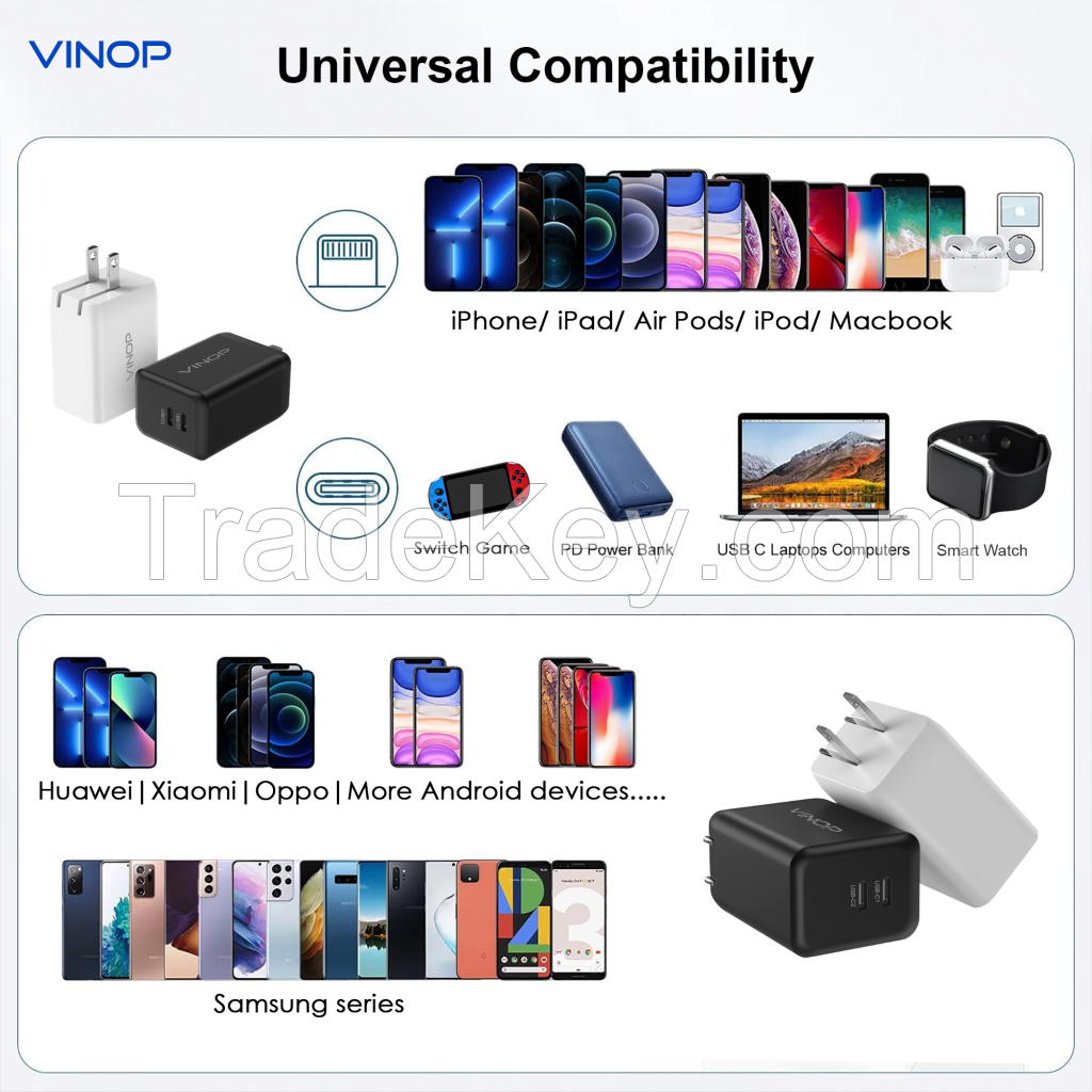 VINOP PD45W Dual USB-C GaN Fast Charger