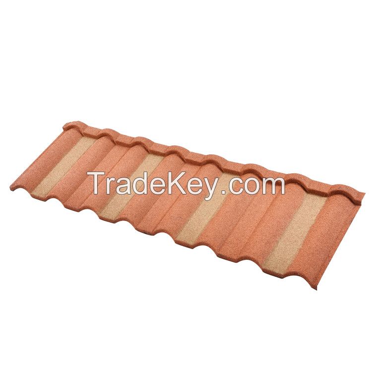 China roof tile roofing sheet galvanlume stone color coated metal roof tiles milano tile factory price