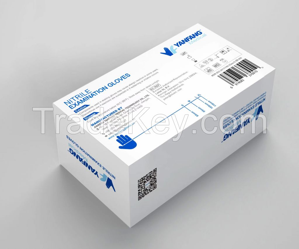 blue medical nitrile gloves from China