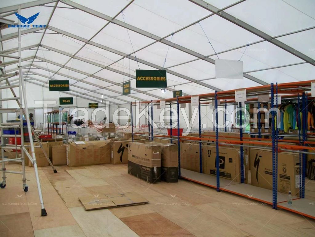 Industrial storage tent for warehouse