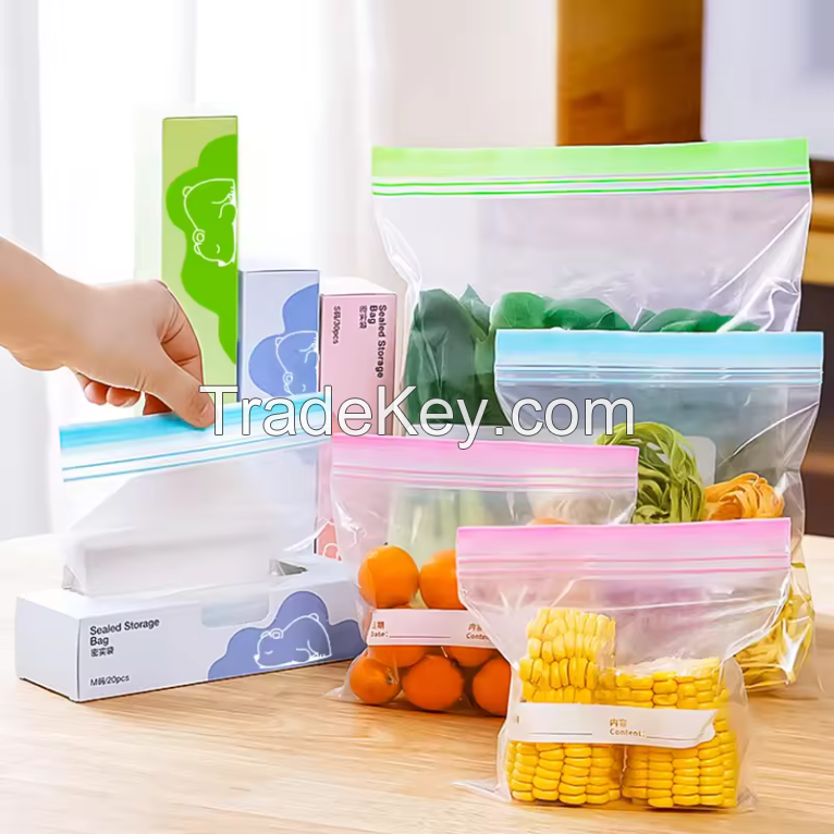 Factory Wholesale Custom Ziplock Resealable Plastic Package Freezer Slider Bag