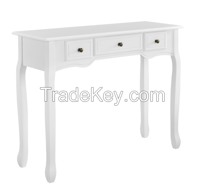 Console Table 3 Drawers 100x35x78H cm Banio white color