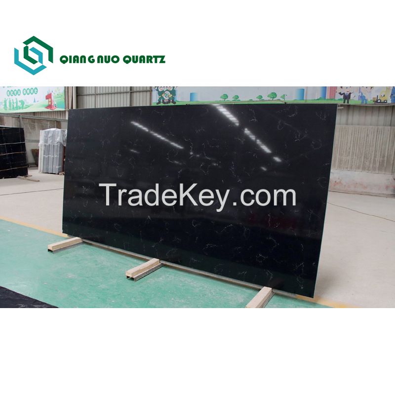 Artificial Stone White Quartz Slab with Grey Particle Vein for Countertop and Background