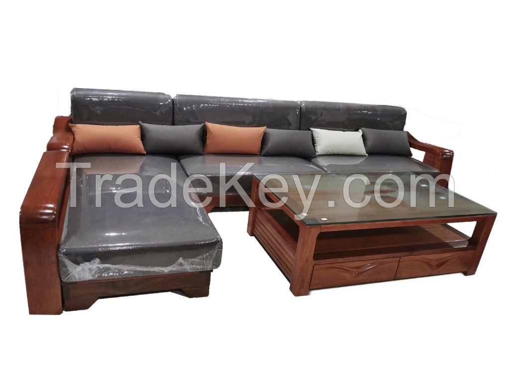 Solid Wood Sofa Set Office Furniture