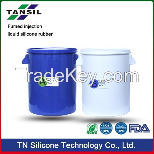 Fumed injection liquid silicone rubber