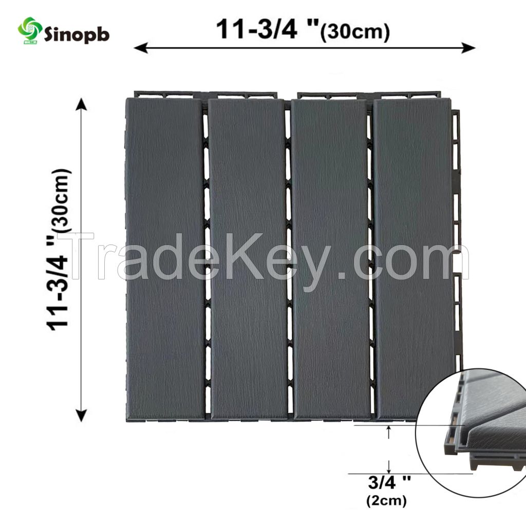 300*300 DIY interlocking plastic deck tiles for patio