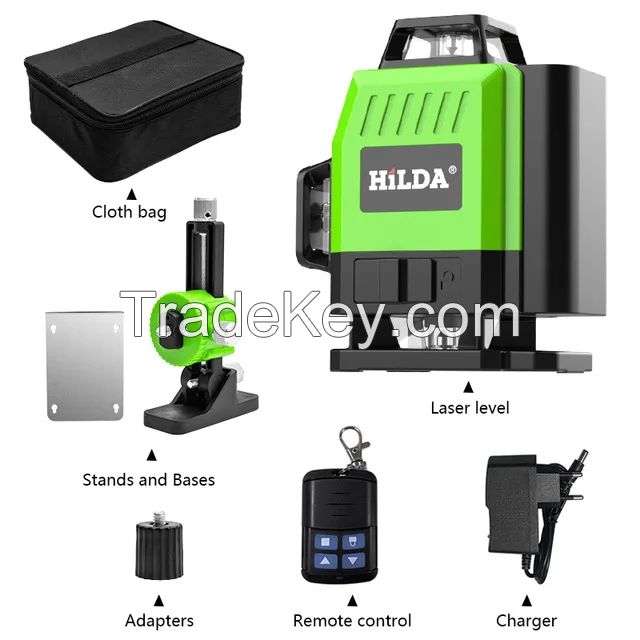 factory Outlet rotating laser level hilda 16 lines 4d laser level Multifunction crosshair green light nivel laser levels