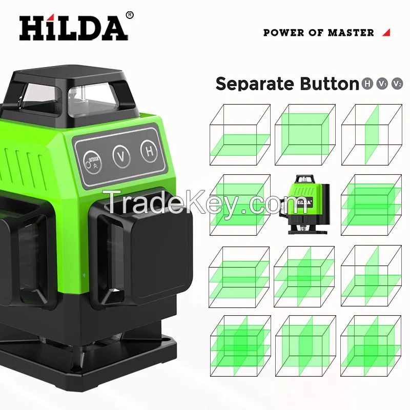 factory Outlet rotating laser level hilda 16 lines 4d laser level Multifunction crosshair green light nivel laser levels