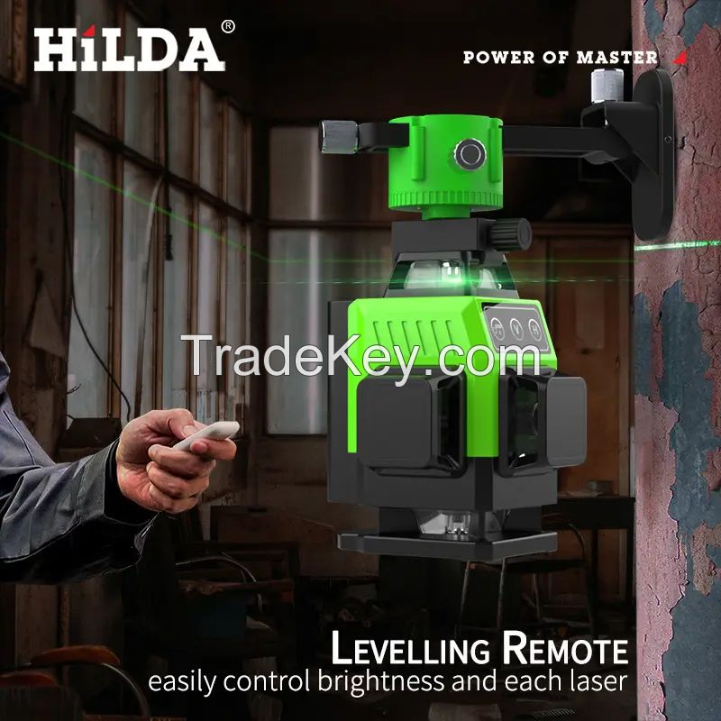 factory Outlet rotating laser level hilda 16 lines 4d laser level Multifunction crosshair green light nivel laser levels