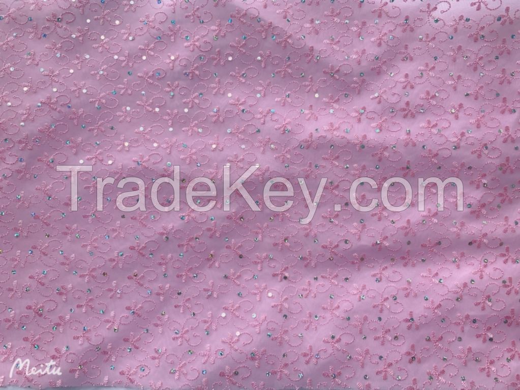 High-quality sequins decotative lace fabric 