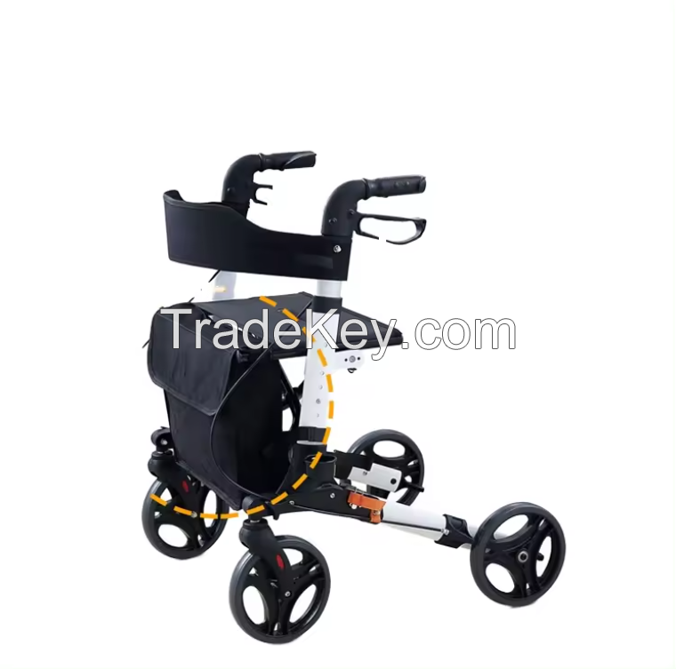 Folding Lightweight Aluminium Walker Rollator with Seat