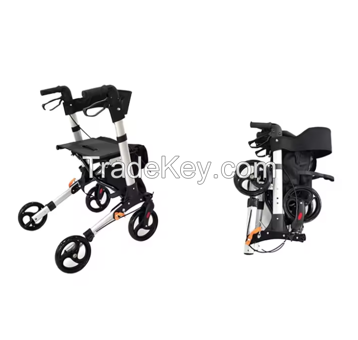 Folding Lightweight Aluminium Walker Rollator with Seat