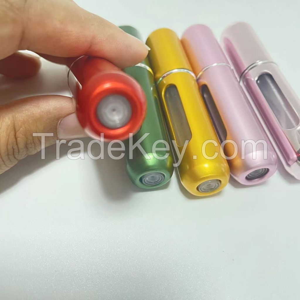 travel 5ml portable mini refillable perfume atomizer bottle with metal sprayer cap