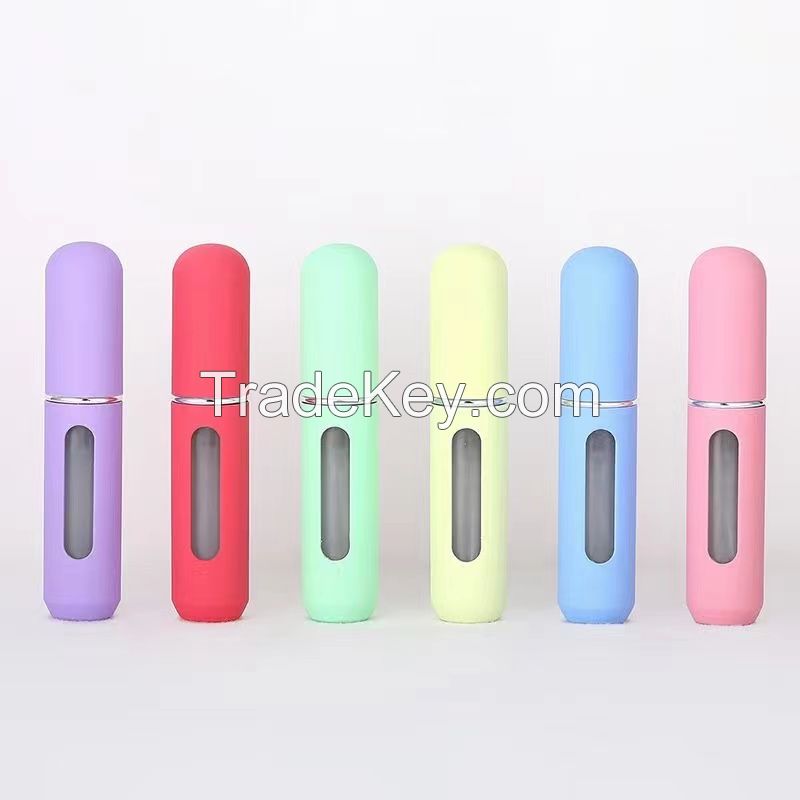 macarons color travel 5ml portable mini refillable perfume atomizer bottle with metal sprayer cap