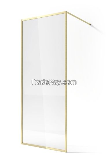 Good Price Stainless Steel Brushed Gold Shower Room Framed Tempered Glass Shower Door