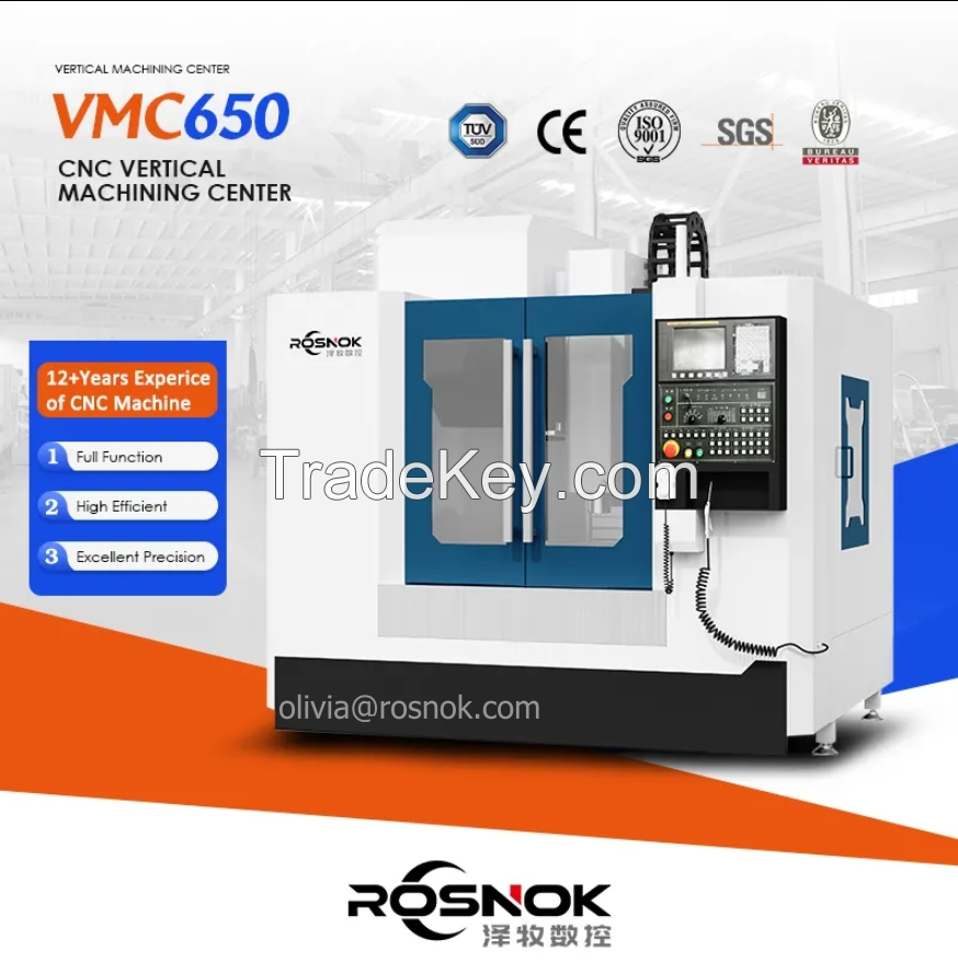 China Supplier Cheap Price Taiwan 3 4 5 Axis Vmc650 Metal Aluminum CNC Milling Machine Vmc Vertical Machining Center for Sale