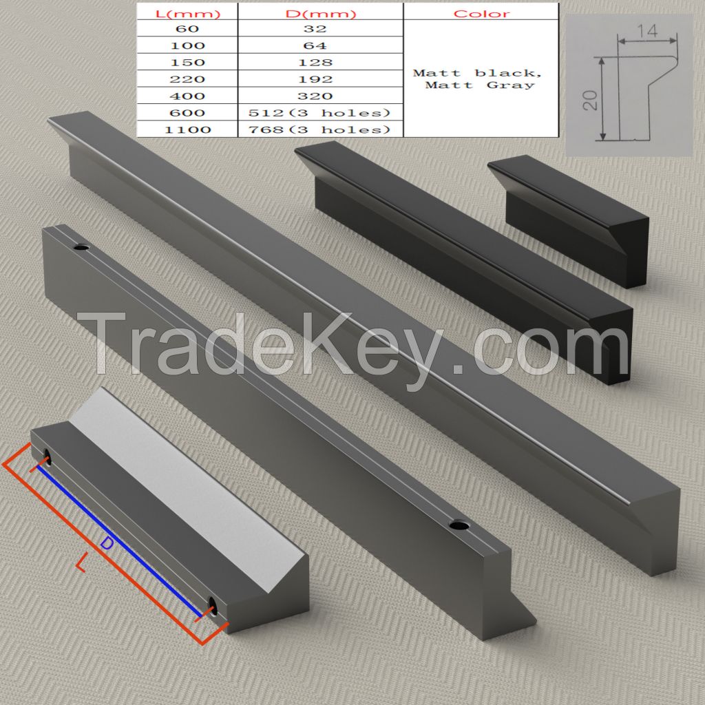 cabinet handle door handle wardrobe handle 7-SHAPED aluminum alloy handless handle. Product Model Z-811.