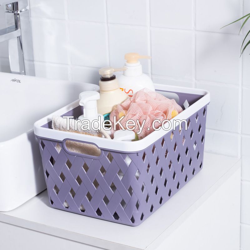 Cheap factory price Plastic Storage Basket With Two Handles Portable  Container Storage