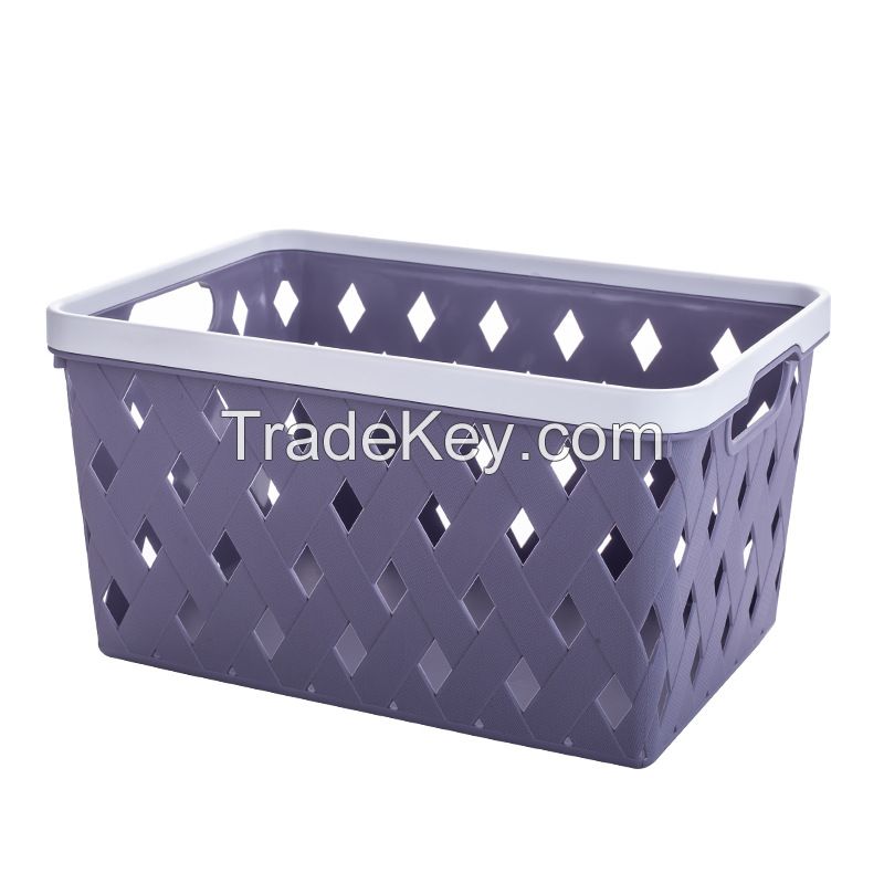 Cheap factory price Plastic Storage Basket With Two Handles Portable  Container Storage