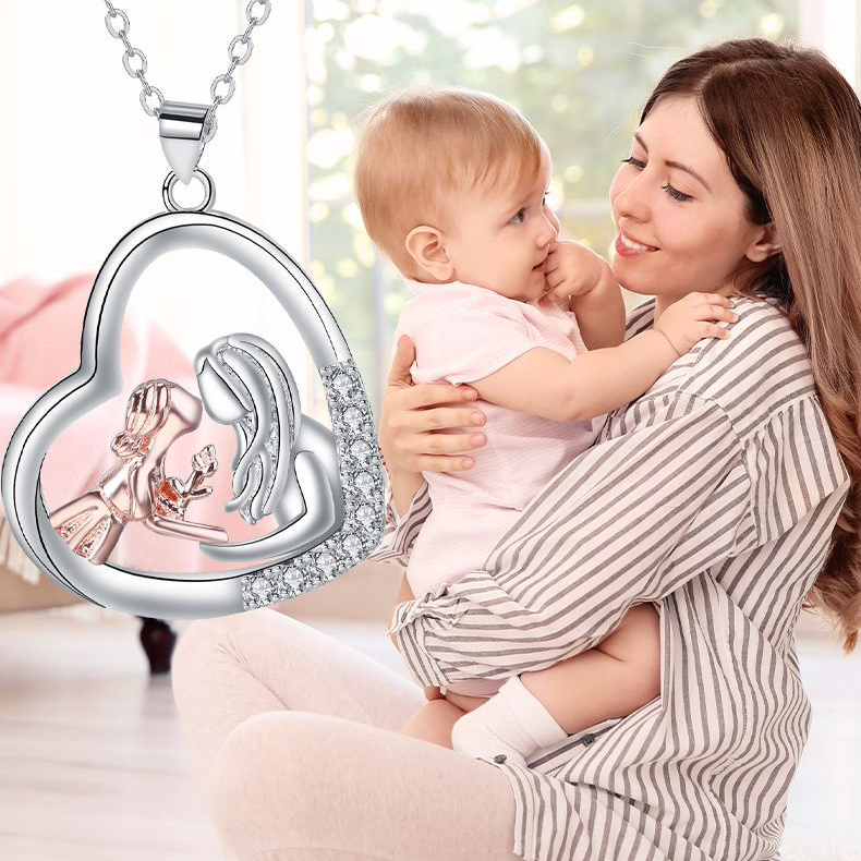 DaDa new trend style customized anniversary engagement birthday customized silver love mother and daughter necklace gift for mother