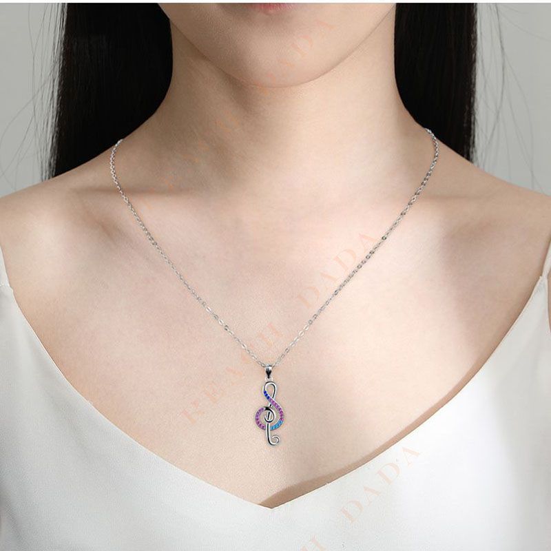 Dada2024 New Female Rhythm Music Note Pendant Necklace Clavicle Necklace