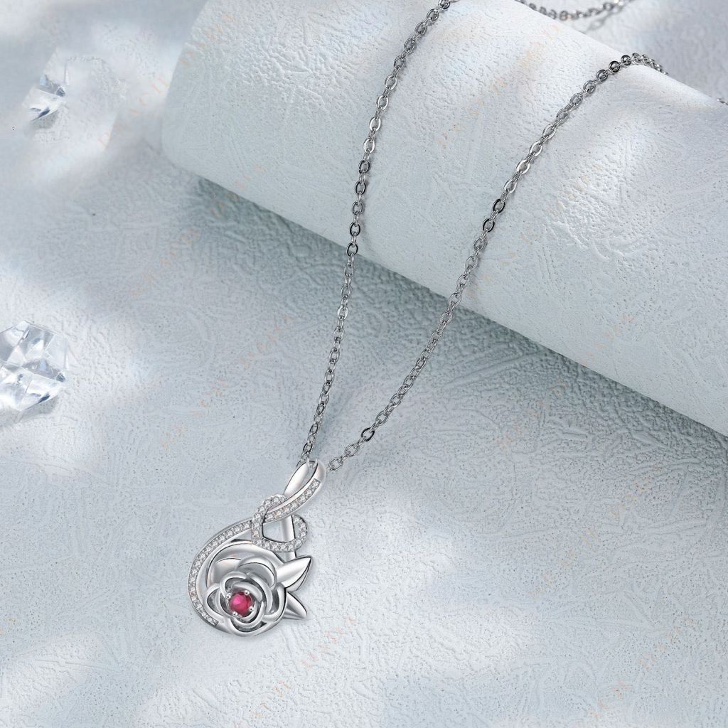 DaDa Vintage Rose Pendant I Love You Women's Heart Pendant Necklace Crystal Red Diamond Necklace Most Popular Jewelry Products