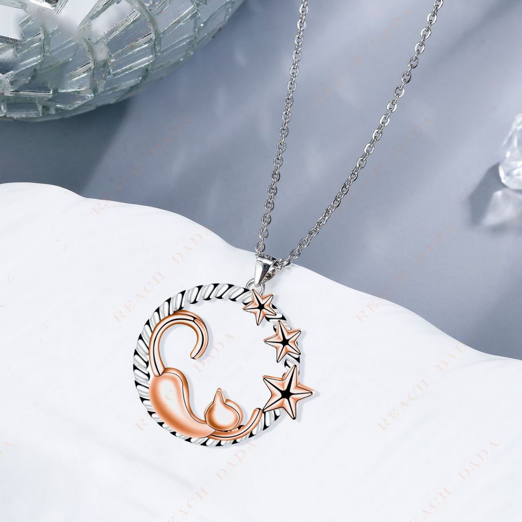 DaDa Elegant Fashion Accessories Animal Cat Necklace Star Pendant Pendant Jewelry Valentine's Day Necklace Gift