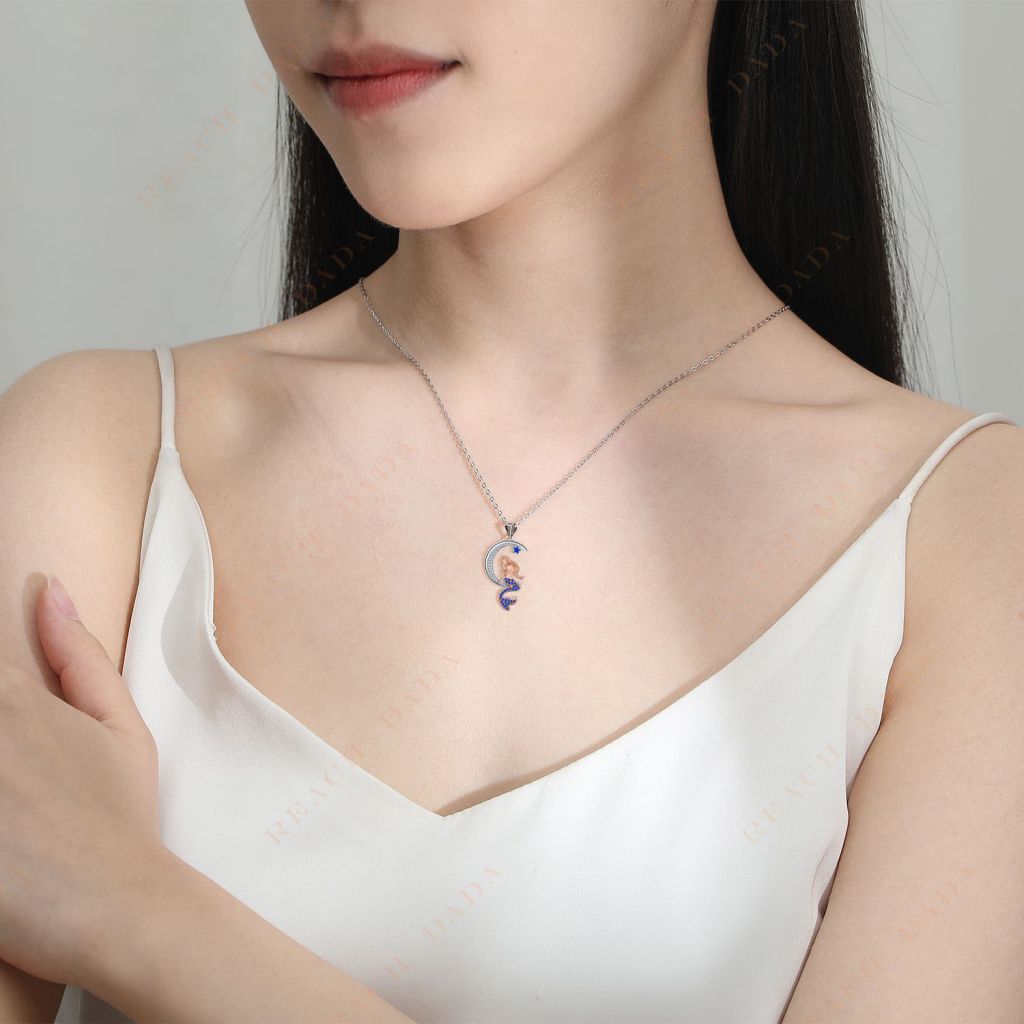 DaDa Hot sale moon mermaid necklace clavicle chain - elegant and exquisite