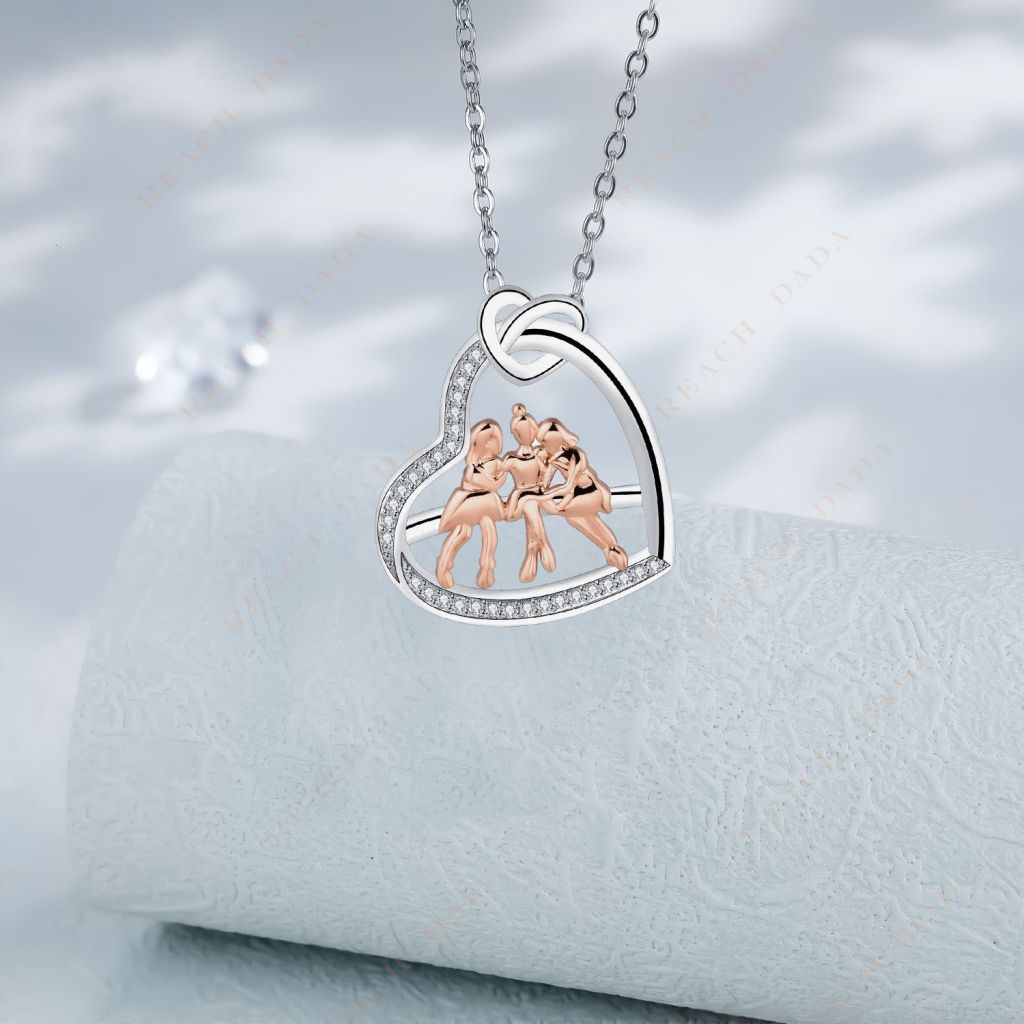  DaDa Faddish Necklace Love Sisters Best Friend Necklace - Rose Gold Pendant - Fashionable and simple and versatile