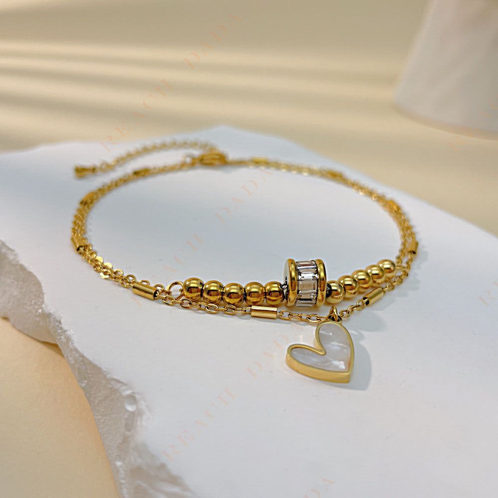 DaDa Fashionable creative individual simple high-end versatile multi-layered wearing love pendant accessories chain anklets