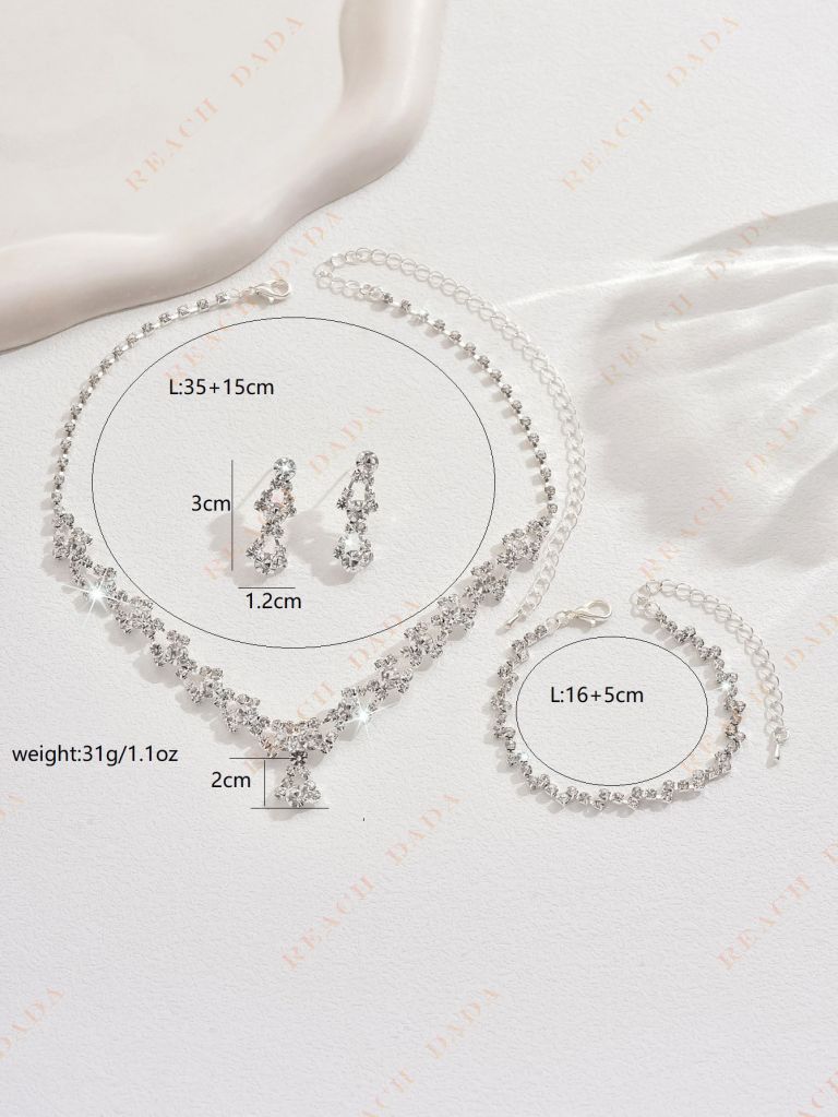 DaDa Hot Selling Jewelry, Crystal Bracelets, Earrings, Bracelets, European and American Bridal Jewelry, Wedding Dress Accessories