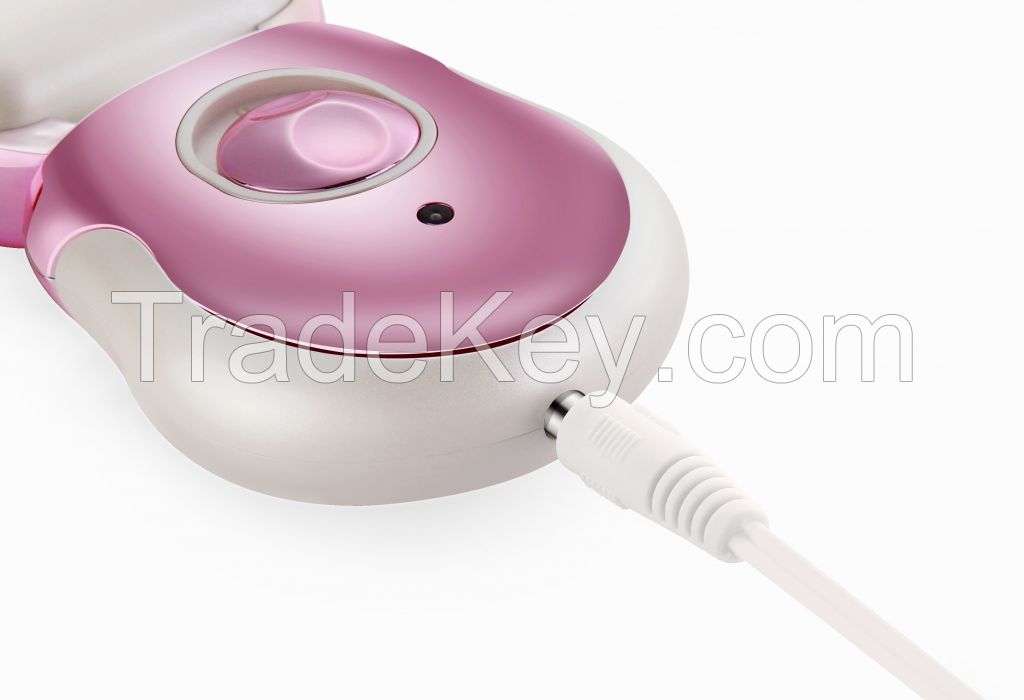 Haohan Hb-907 3 In 1 Usb/adaptor Lady Epilator Electroplate Pink