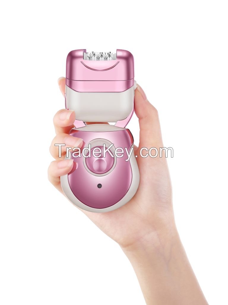 Haohan Hb-907 3 In 1 Usb/adaptor Lady Epilator Electroplate Pink