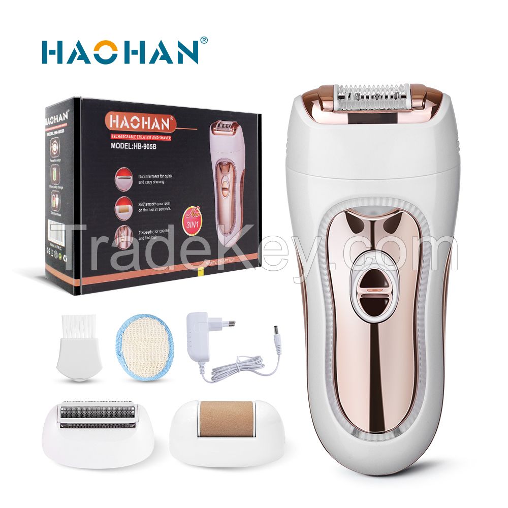 Haohan Hb-905b 3 In 1 Usb/adaptor Lady Epilator