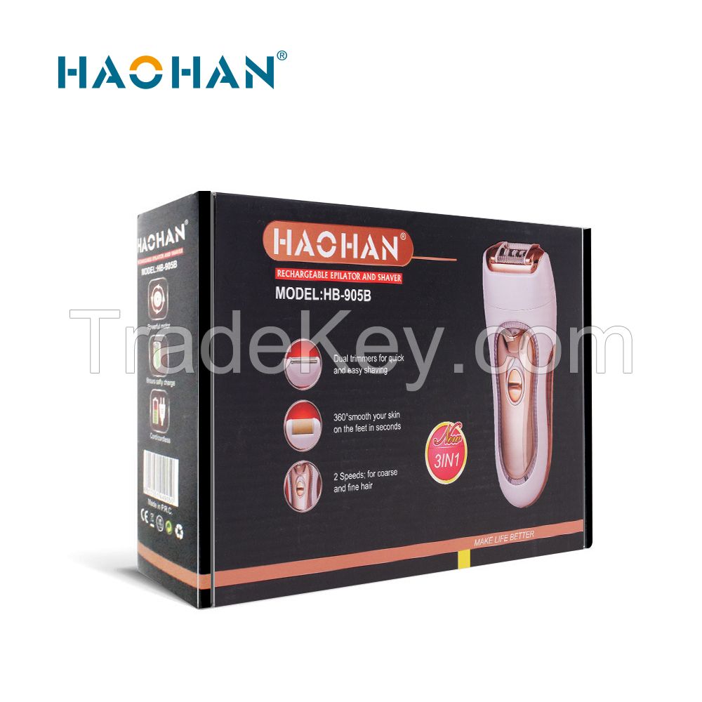 Haohan Hb-905b 3 In 1 Usb/adaptor Lady Epilator