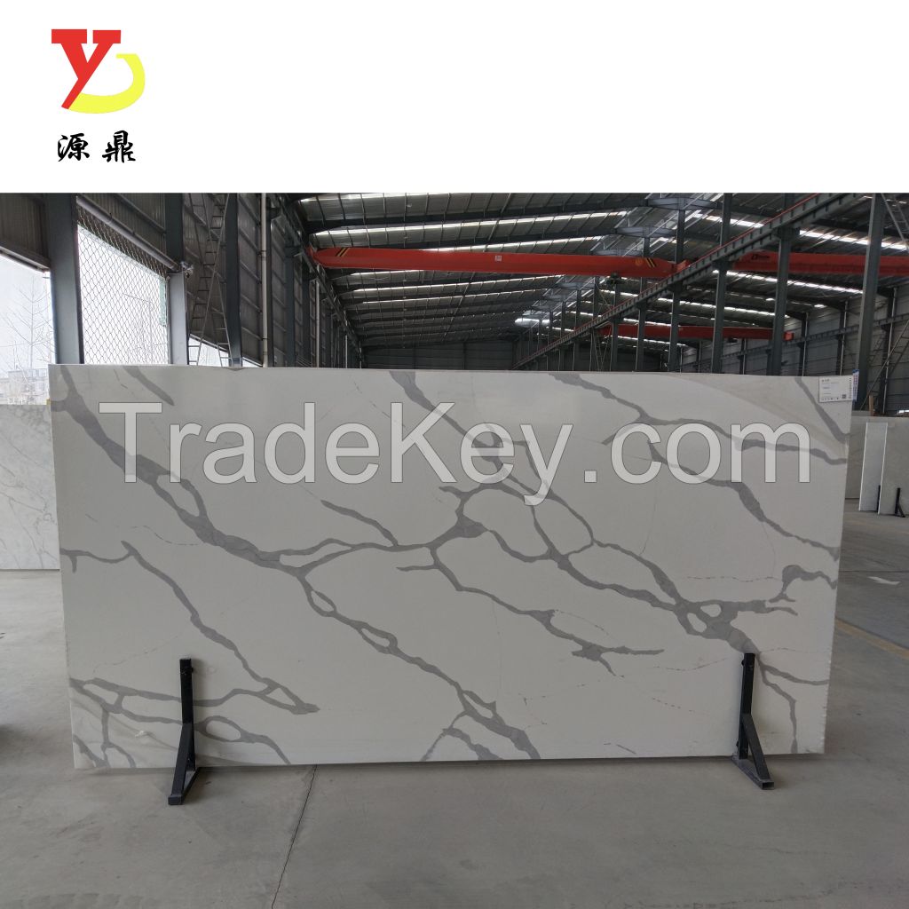 Artificial Quartz Slab Calacatta White Quartz Stone For Kitchen Countertop