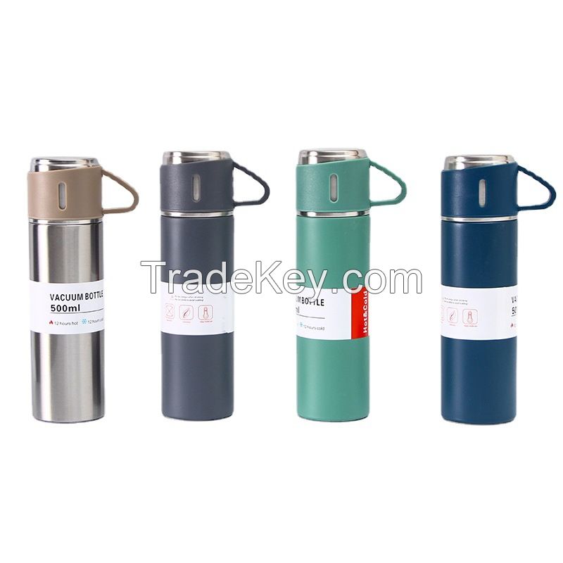 500ml water bottle one bottle with three lids mug