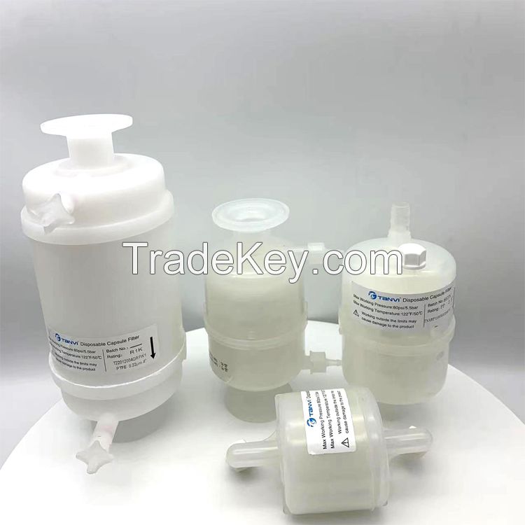 0.2 micron small disposable sterile PES PTFE PVDF Nylon capsule filter for Lab