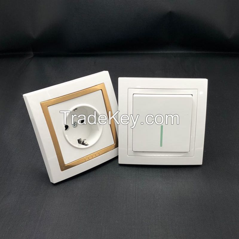 Design For International Standard Stylish Electrical Wall Safe Plug Socket Switch For Home