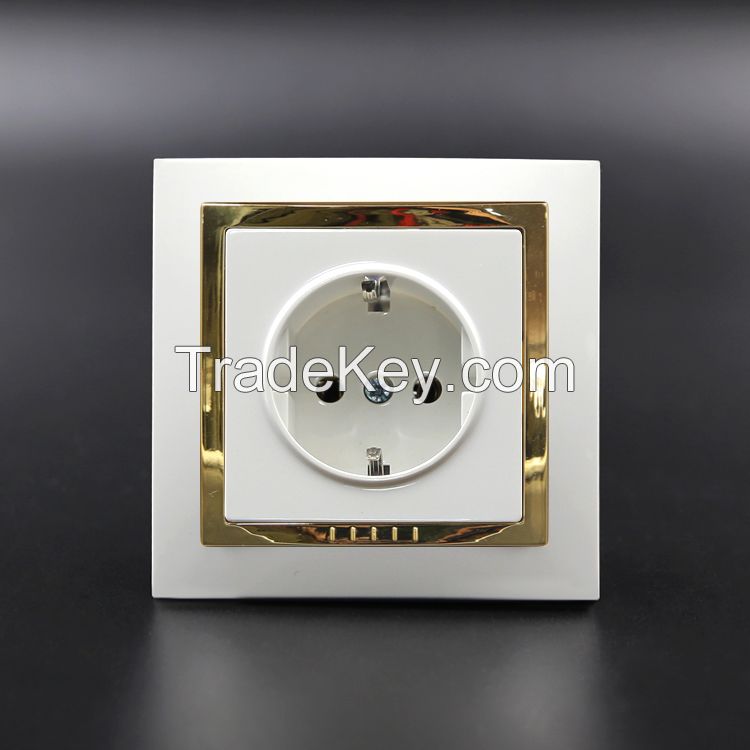 Design for International Standard Stylish Electrical Wall Safe Plug Socket Switch for Home